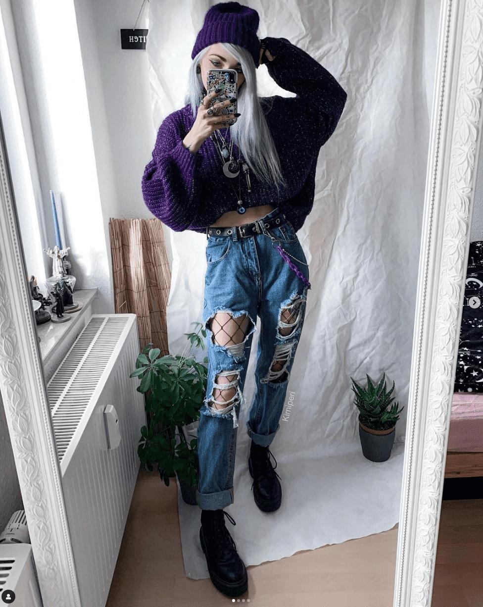 Kimiperi wearing colorful Street Fashion true London